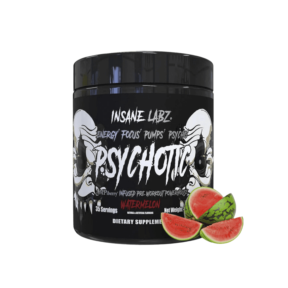 Psychotic Black Watermelon-Photoroom-min Psychotic Black Pre-Workout – Insane Labz® (35 porciones) - Imagen 1