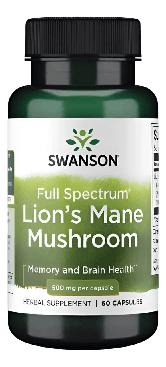 Melena de leon-Photoroom Swanson® Lion’s Mane Mushroom – Melena de León 500 mg (60 Cápsulas) - Imagen 1