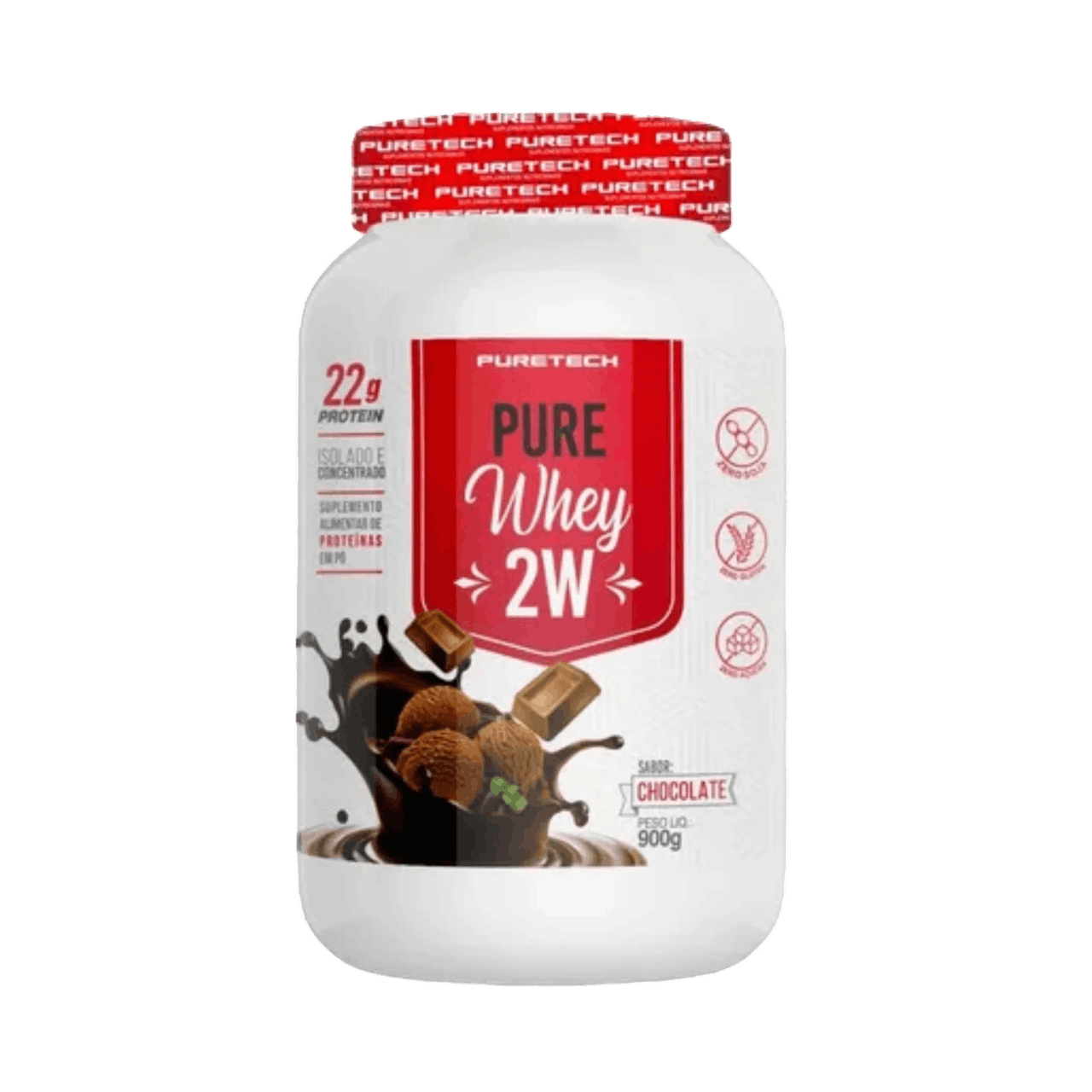 PURE TEH 900 GR. CHOCOLATE-Photoroom Pure Whey 2W 900g – Proteína de Suero Alta Calidad | 22 gramos de Proteína por Porción - Imagen 1