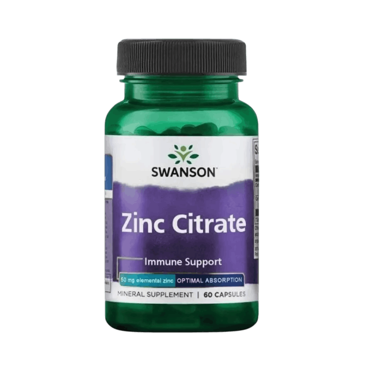 ZINC CITRATO. Zinc Citrate Swanson® 50 mg | 60 Cápsulas - Imagen 1