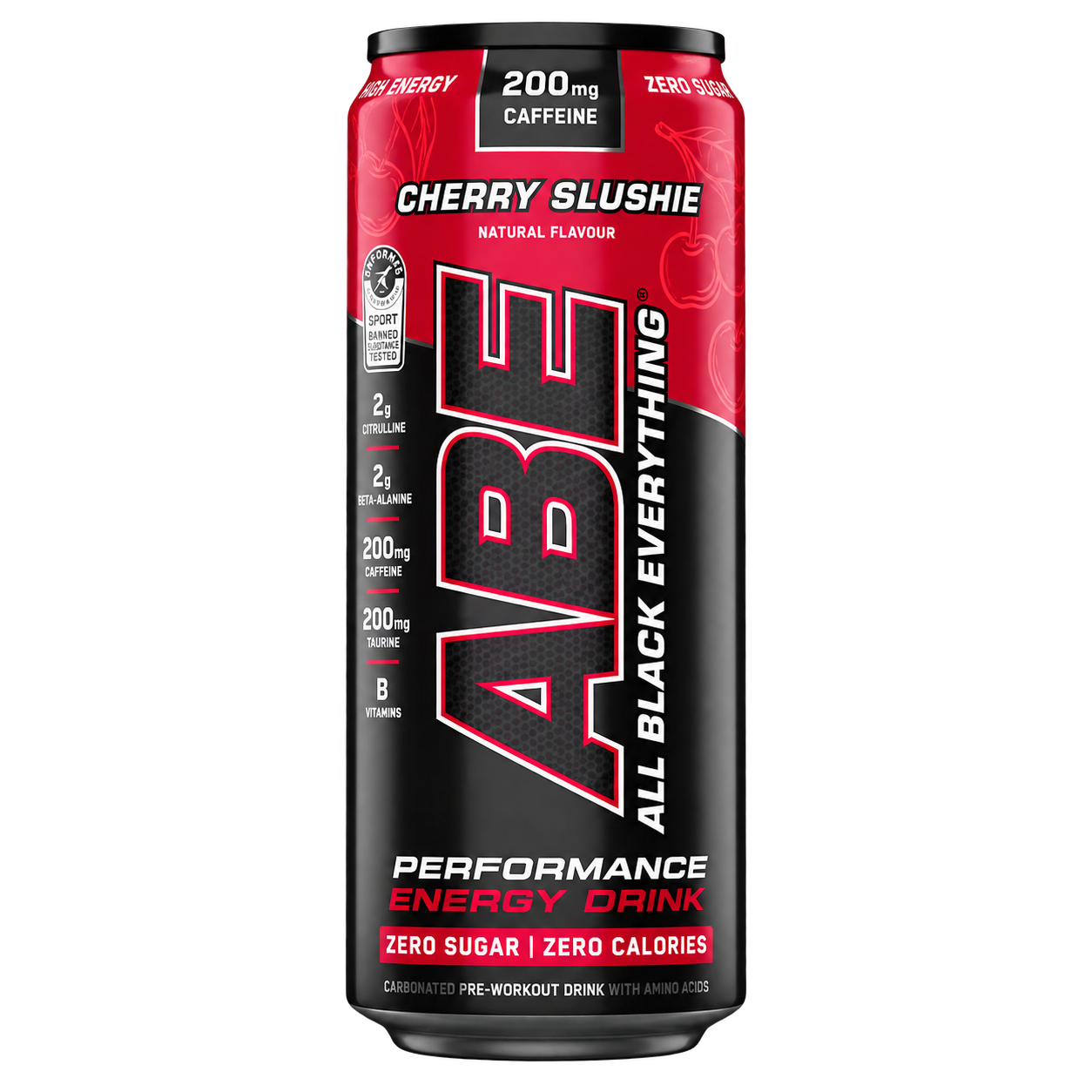 Cherry Lagon ABE ABE® Performance Energy Drink | 200 mg Cafeína | Zero Sugar - Imagen 1