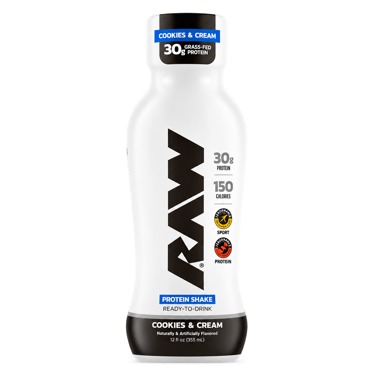 RAW Protein Shaker Cookies and Cream RAW Protein Shake 30 gr Proteína 355 ml - Imagen 1
